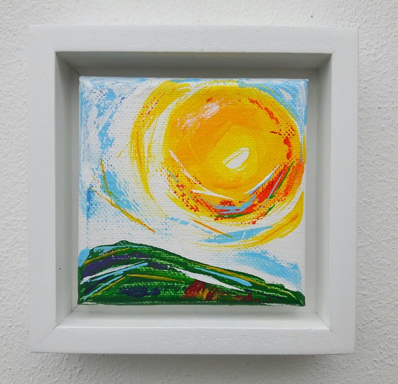 Sonne 2 2018 10×10 (+R.) Acryl auf LW, SOLD